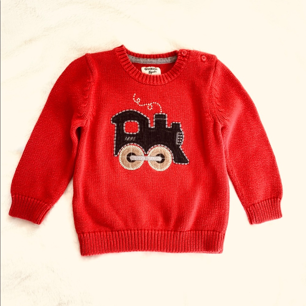 OshKosh B’Gosh Red Train Sweater Size 24M
